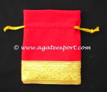 Red Velvet Handicarft Pouch.