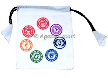 White Color Chakra Symbol Pouch