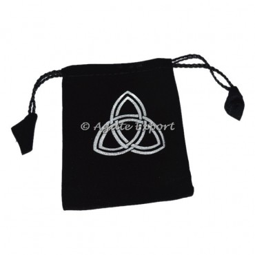 Round Celtic Printed Velvet Bag
