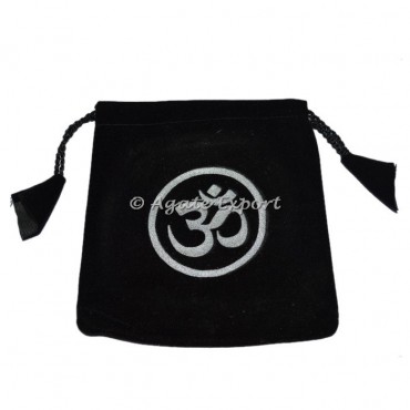 Om Printed Velvet Gift Bag