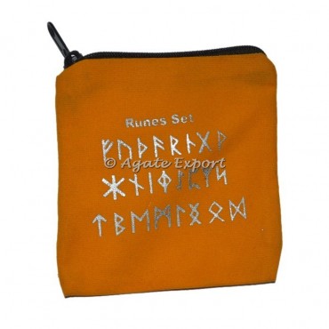 Yellow Runes Velvet Pouch