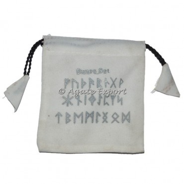 White Runes Velvet Pouch