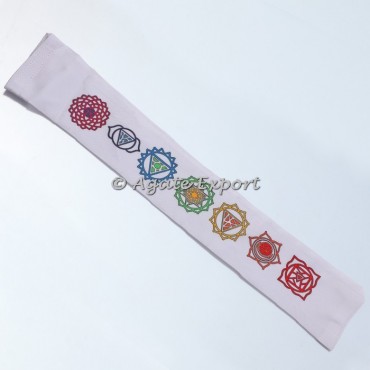Satin Pouch with Printed Chakra Symbols 1