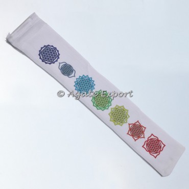 Satin Pouch with Printed Chakra Symbols 3