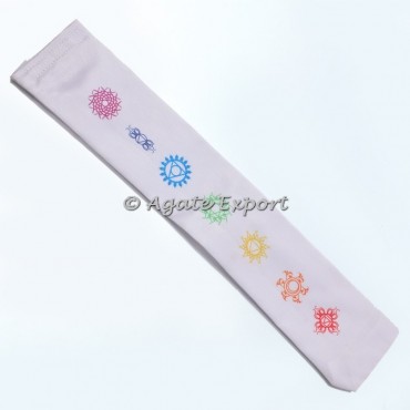 Satin Pouch with Printed Chakra Symbols 4