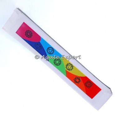 Colourful Satin Pouch with Printed Chakra Symbols