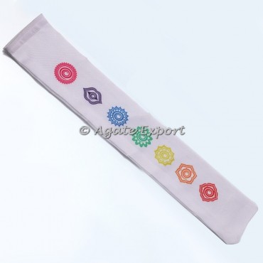 Satin Pouch with Printed Chakra Symbols 6