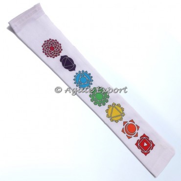 Satin Pouch with Printed Chakra Symbols 7