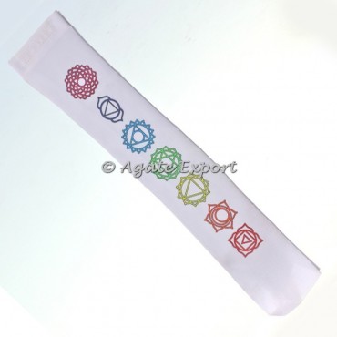 Satin Pouch with Printed Chakra Symbols 9