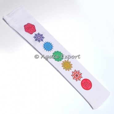 Satin Pouch with Printed Chakra Symbols 10