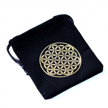 Flower of life gold print pouch