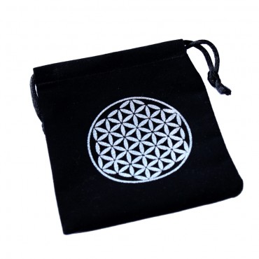 Flower of life silver print Pouch
