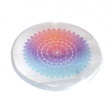 Mandala Printed Selenite Coaster