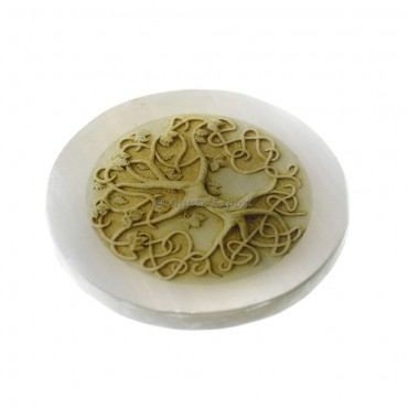 3D Tree Of life Printed Selenite Coaster