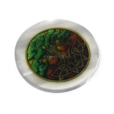 Celtic Tree Of life Printed Selenite Coaster