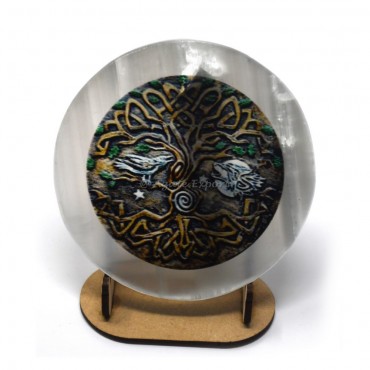 Tree Of life Design Printed Selenite Coaster