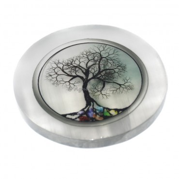 Tree Of Life Printed Selenite Coaster