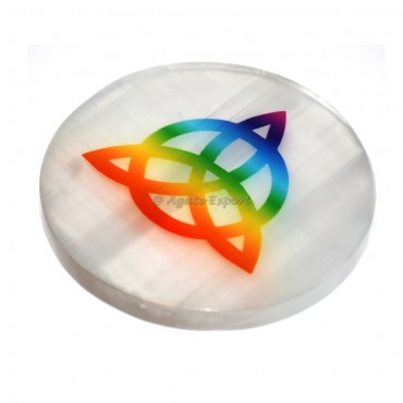 Triquetra Printed Selenite Coaster