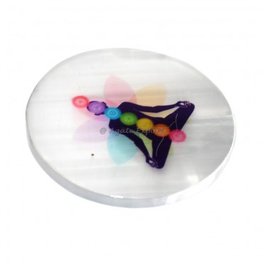 Buddha Seven Chakra Printed Selenite Coaster