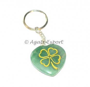 Reiki Green Jet Flower Keychains 
