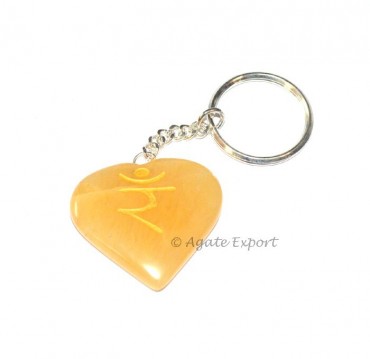 Sanskrit Golden Quartz Ru Keychains