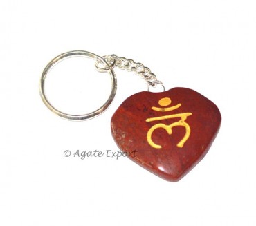 Sanskrit Red Jasper Lum Reiki Keychains 
