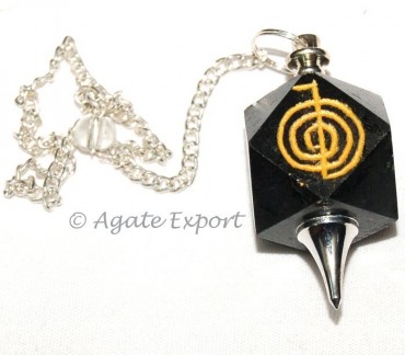 Black Agate Reiki Pendulum