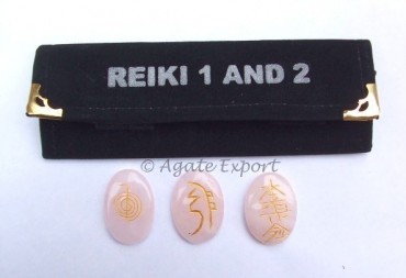 Rose Quartz Reiki 1 - 2 Oval Set.