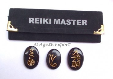 Black Onyx Reiki Master Oval Set.