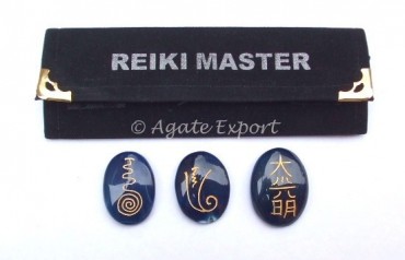 Blue Onyx Reiki Master Oval Set.