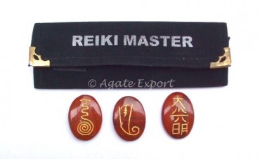 Red Jasper Reiki Master Oval Set.