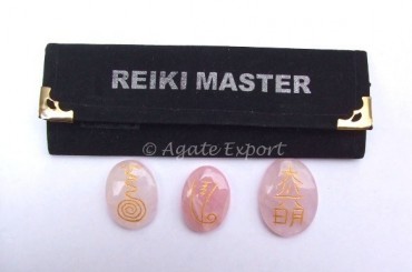 Rose Quartz Reiki Master Oval Set.
