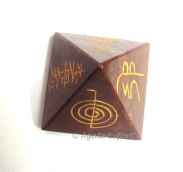 Red Jasper Pyramid Usui Reiki Set