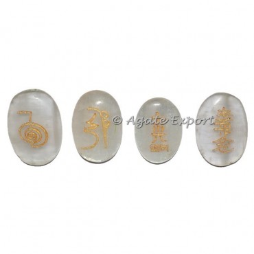Selenite Oval Usui Reiki Set