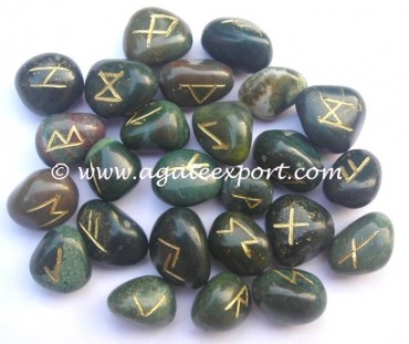 Green Fancy Blood Stone Rune Set.