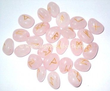 Rose Quartz Rune Set.