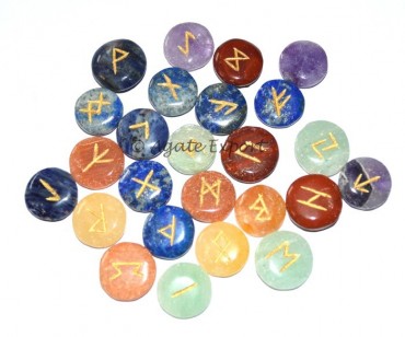 Mix Agate Disc Rune Set