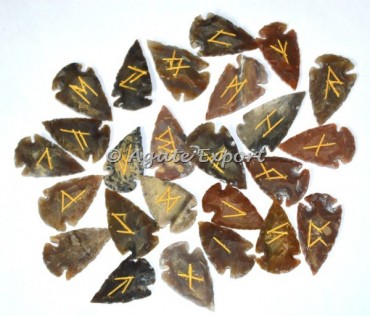 Indian Agate Arrowheads Rune Set