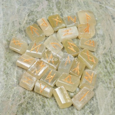 Calcite Futhark Rune Set
