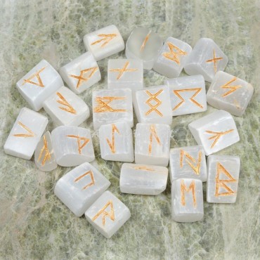 Selenite Futhark Rune Set