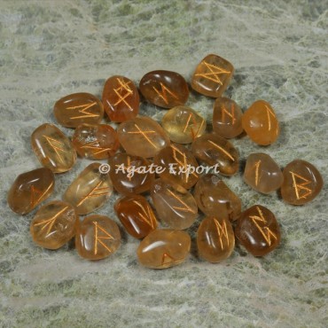 Citrine Futhark Rune Set