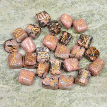 Rhodonite Futhark Rune Set