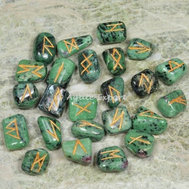 Ruby Tourmaline Futhark Rune Set