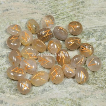 Golden Rutile Futhark Rune Set