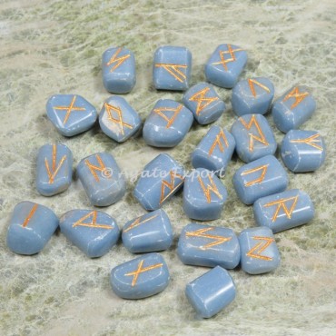 Angelite Futhark Rune Set