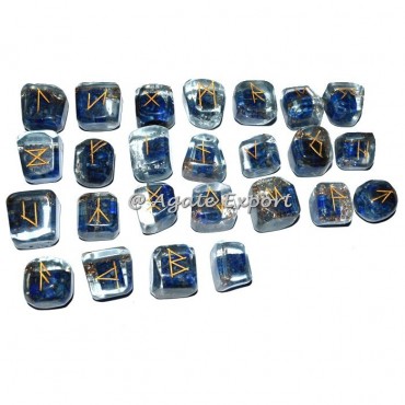 Lapis Lazuli Orgone Rune Set