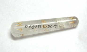 Rune Symbol on Smooth Crystal Quartz Wands