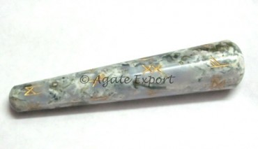 Rune Symbol on Tree agate Smooth Wands