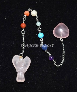 Rose Quartz Angel SunChacher Pendulums