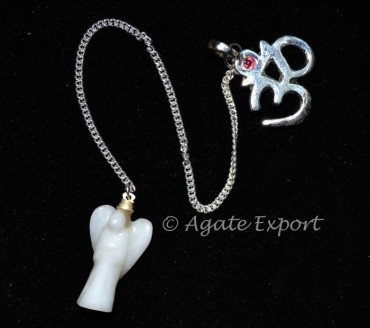 White Agate With Om Pendulum